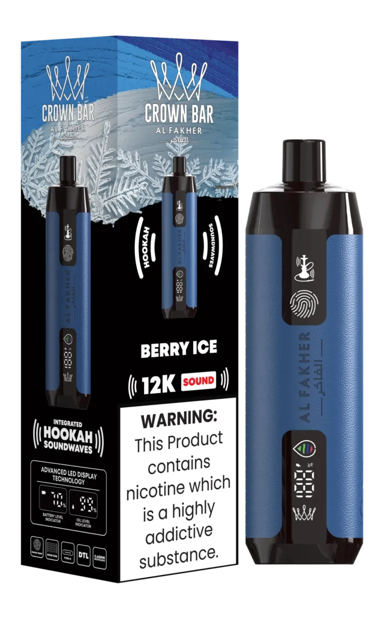 阿尔法赫12000口电子水烟批发Al Fakher Crown Bar 12K Sound – Berry Ice Disposable Vape