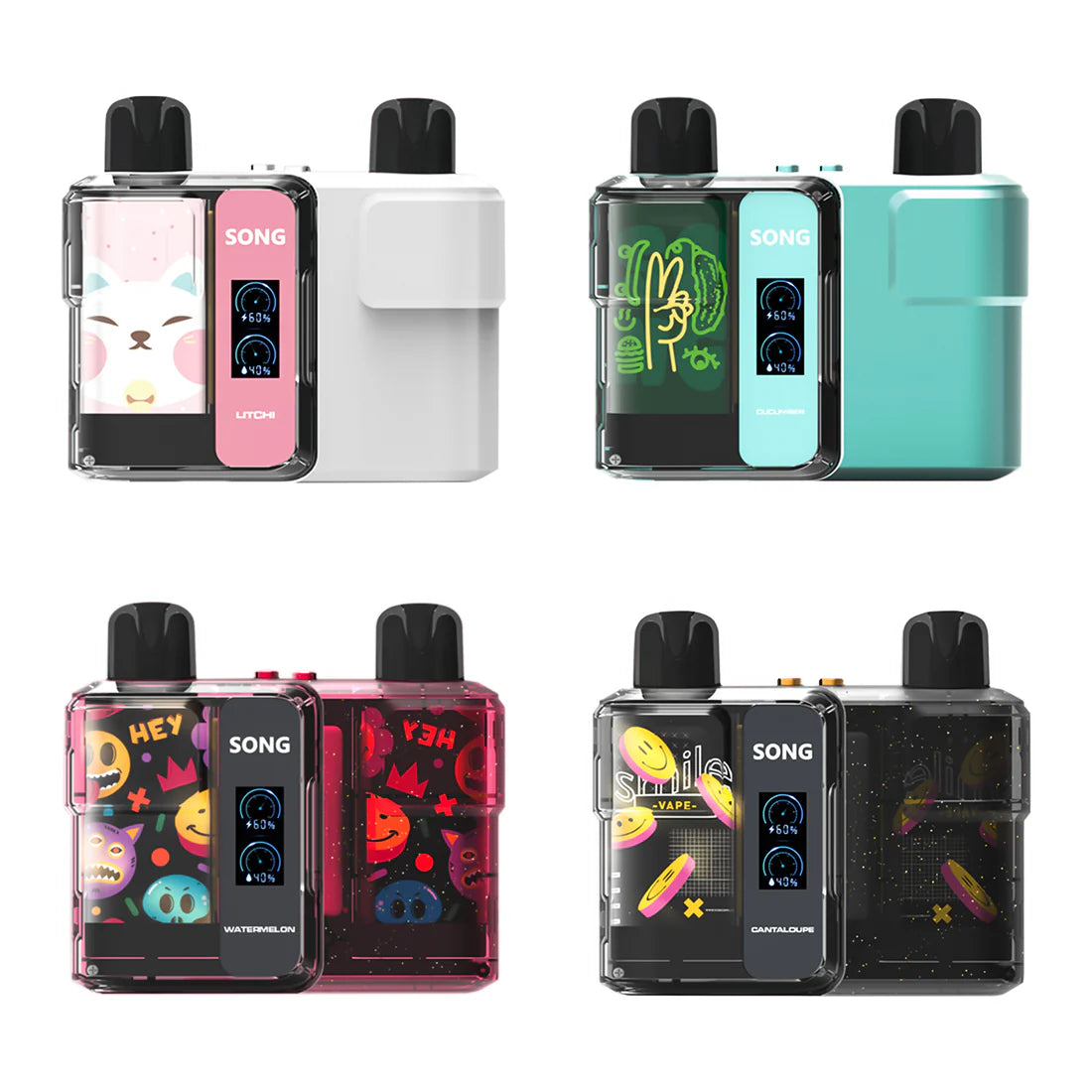 (展示)正品崧SONG A29娱乐系列两档可调16000口一次性电子烟-TFT屏动画显示麻将骰子/猜拳/表情